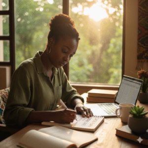 young woman creating career action plan in Zambia